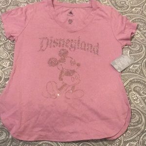 New Disneyland Top Medium Pink Rhinestone studs Cristals XS